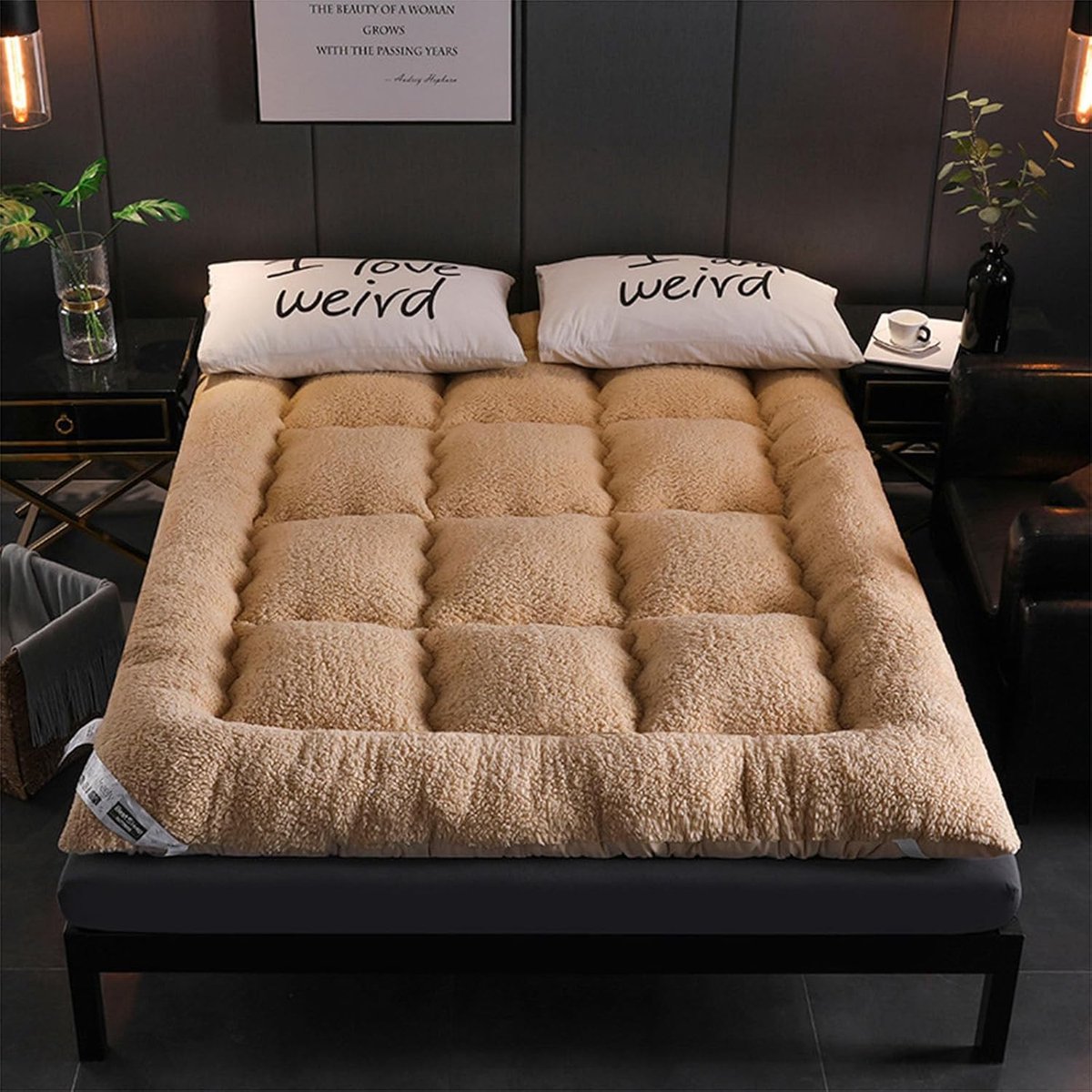 Dikke Futon Matras - Japanse Vloermat - Comfortabel Slapen - Ergonomisch Ontwerp - 200x220cm - Zwart