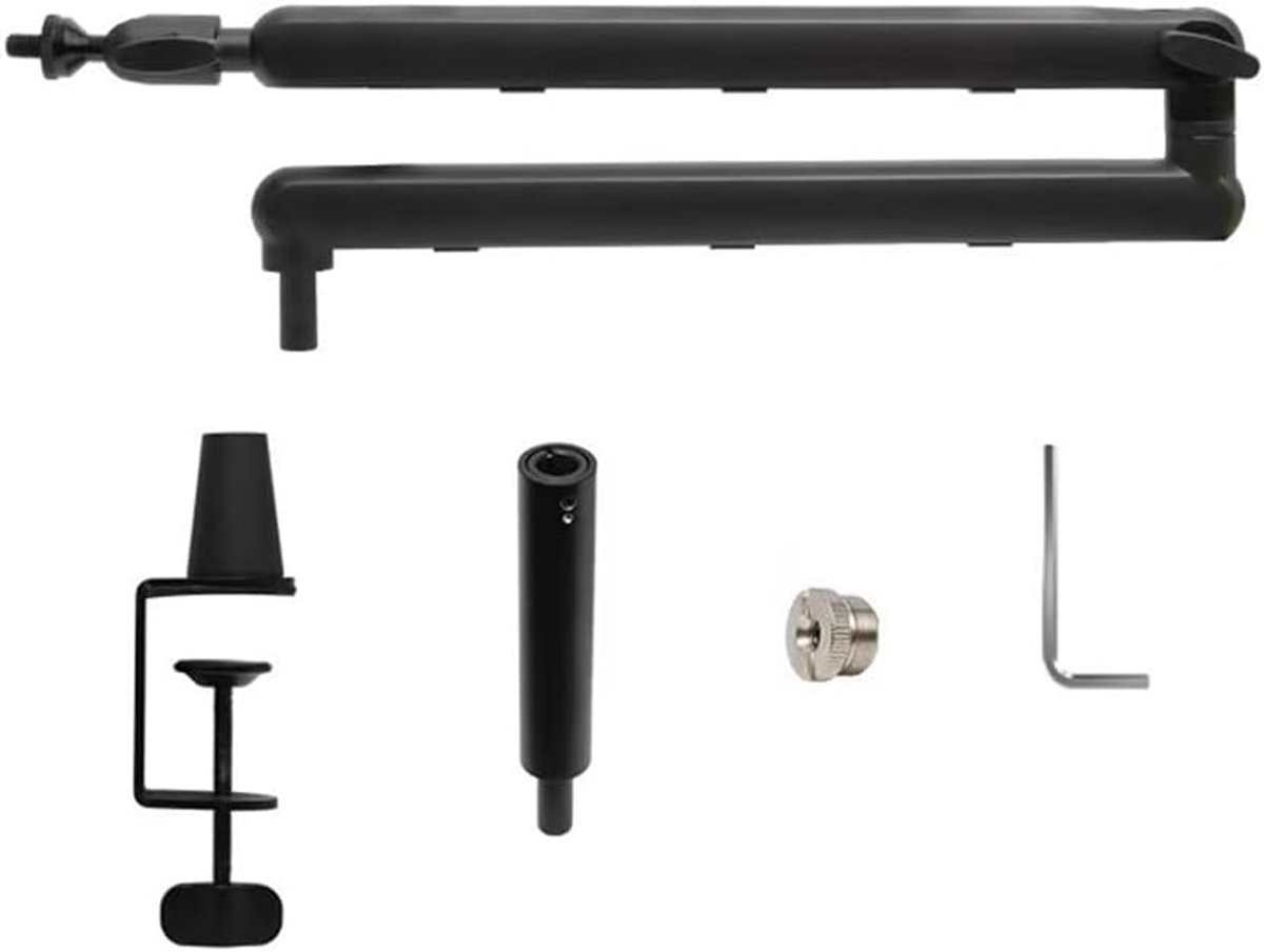Microfoonstandaard Bureau - Boom Arm - Opnemen Podcasting - Verstelbare Arm - 73 cm - Zwart