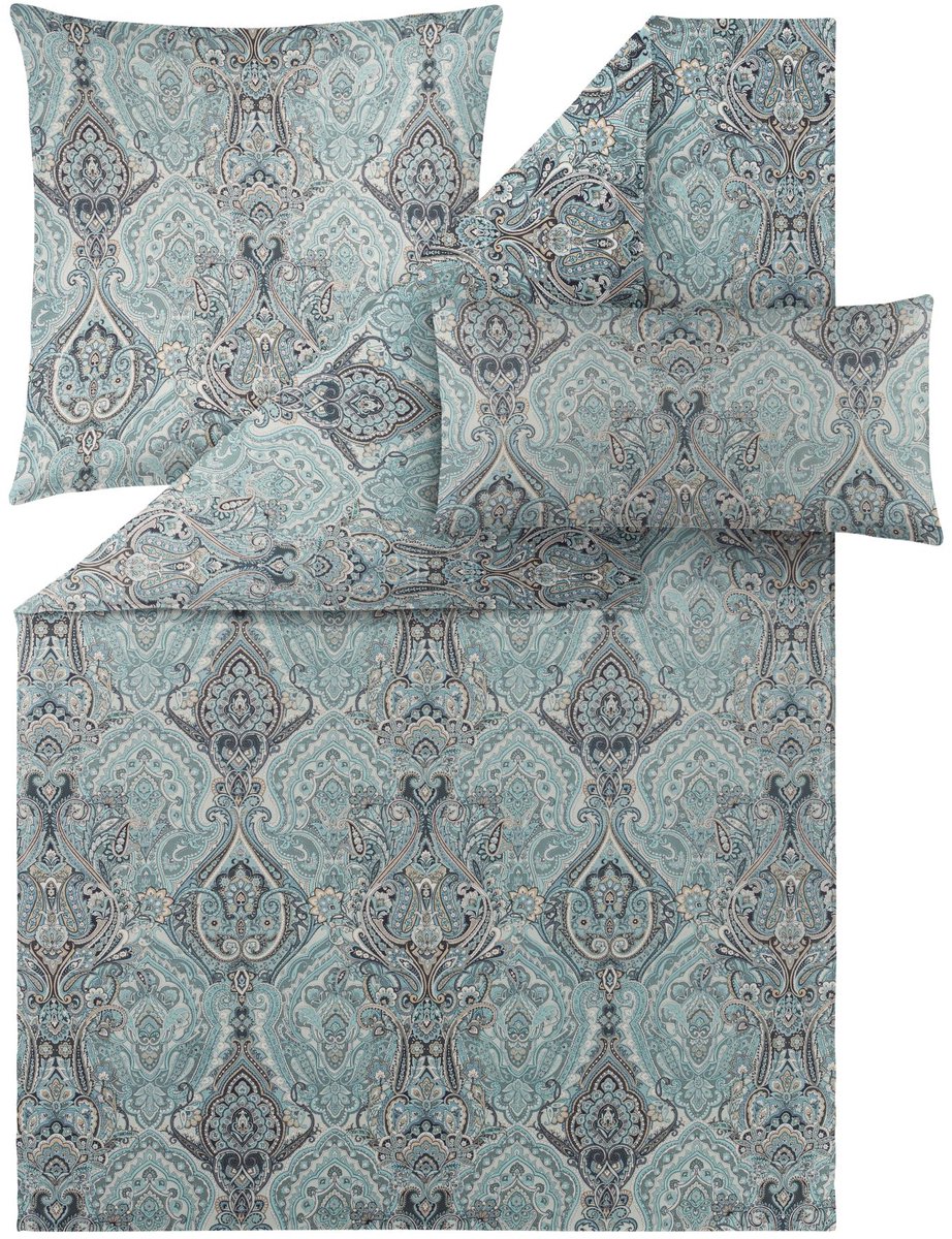 Estella Mariam - Mako satijnen dekbedovertrekset - 160x200 cm - 5-delig Blauw