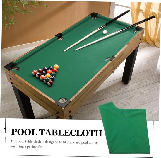 Pooltafel Kleed - Biljart Tafelkleed - Spelverbetering - Dubbelzijdig Ontwerp - 155 x 112 cm - Groen — afbeelding 4