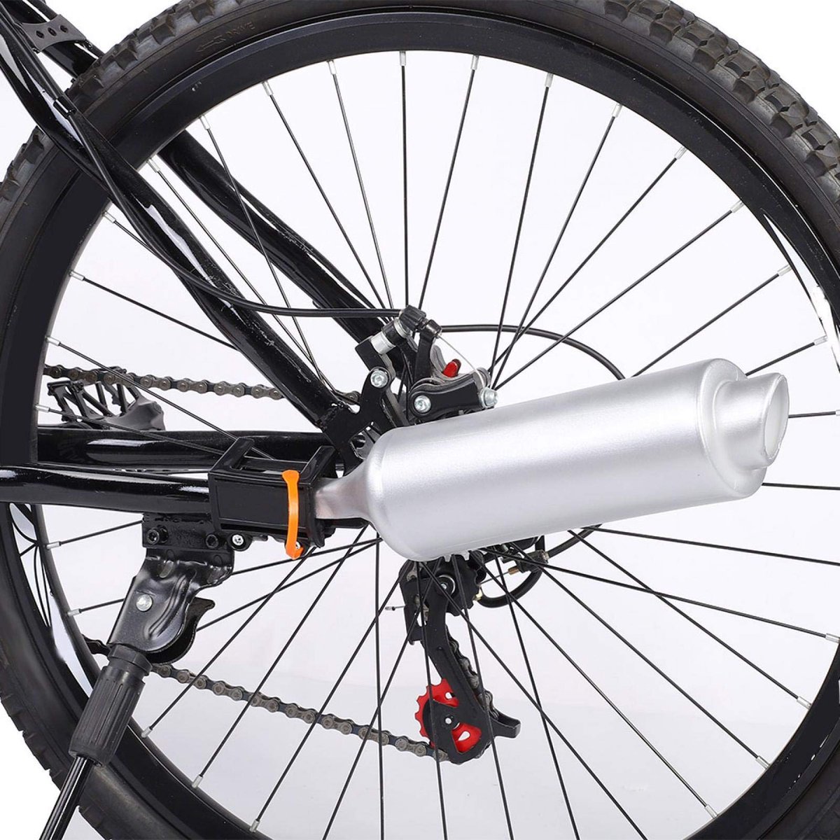 SnelShoppen - Fietsuitlaatgeluidssysteem voor Fiets, Turbo Pijpuitlaatsysteem, Spoke Sound Maker, Motocards Kit met Geluidskaarten, Noise Maker Fietsa