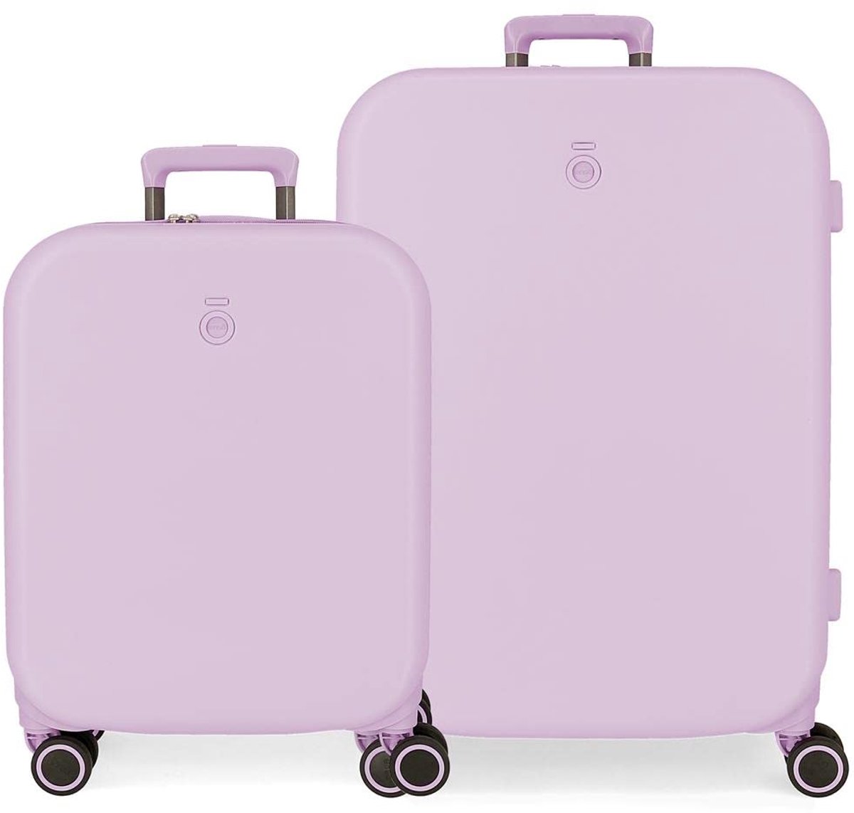 SnelShoppen - Enso Annie Kofferset 55/70 cm - Robuuste ABS Kunststof Koffers met TSA Sluiting - 116L - 7,54 kg - 4 Wielen - Handbagage - Paarse Set Ma