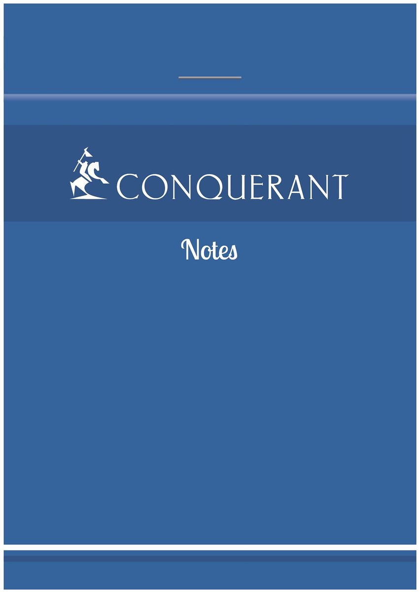 SnelShoppen - Conquérant Notitieblok A7 met kleine ruitjes 5 mm, 200 pagina's, nietjes, blauw, 72 stuks - Ideaal voor school, kantoor, notities en sch
