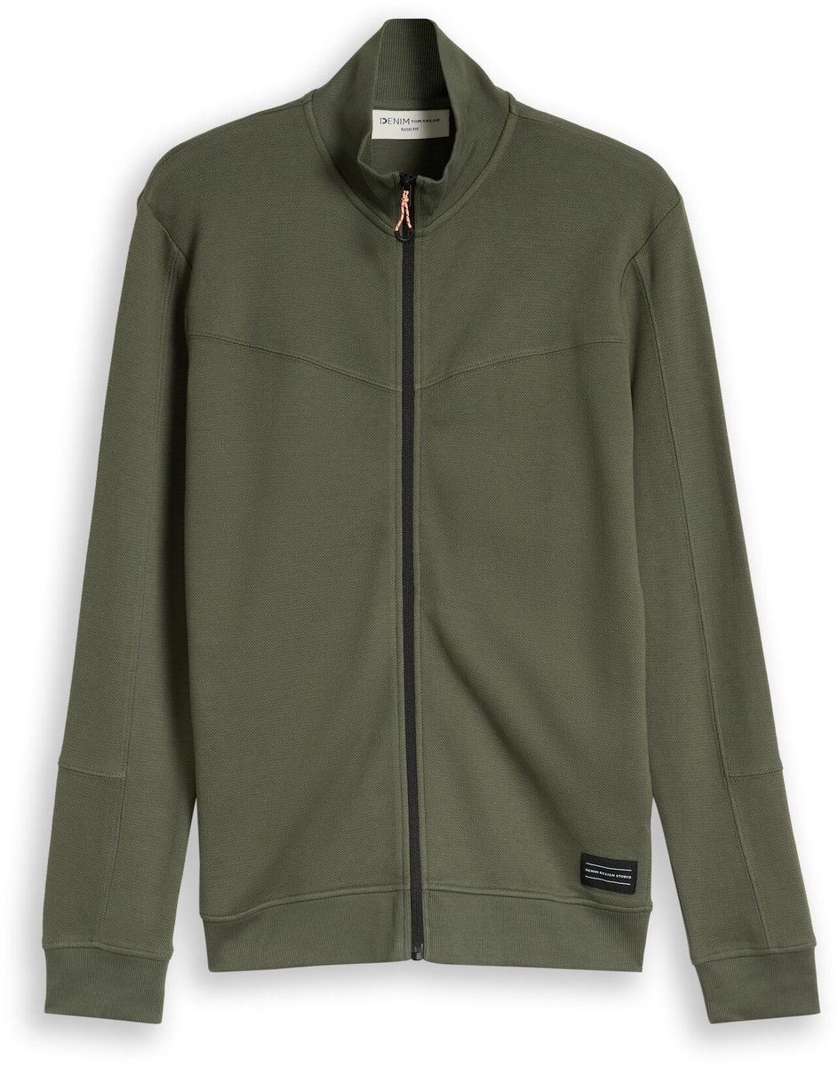 Tom Tailor Denim - Sweatjack van katoen - Maat S - urban olive green
