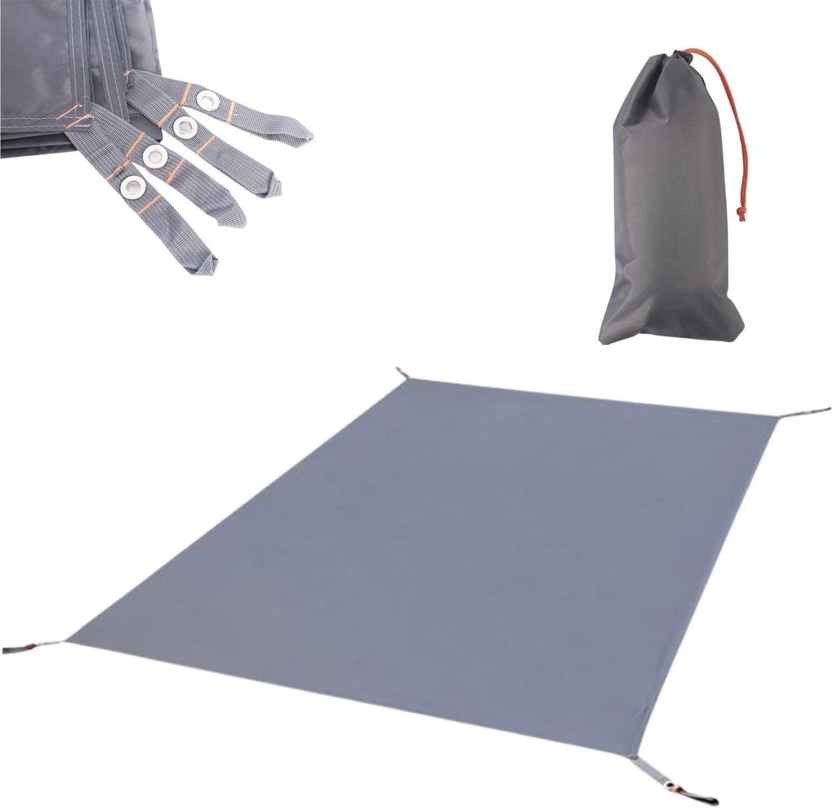 Waterdichte Grondzeil 140 x 210 cm voor Kamperen, Lichtgewicht Tarp voor Hiking, Picknick en Strandactiviteiten