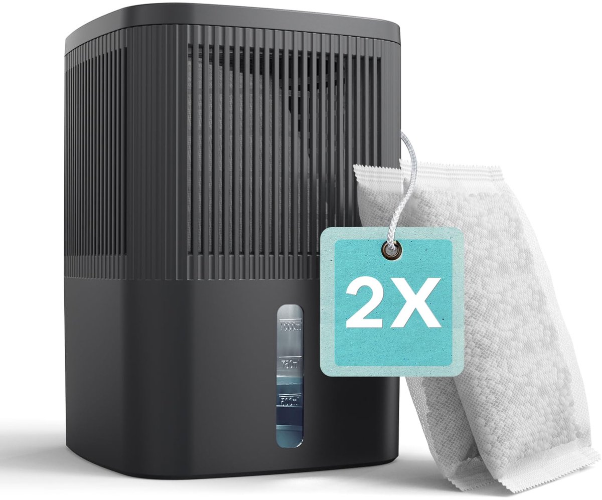 SnelShoppen - Luchtontvochtiger 900 g, 2x 450 g Vochtabsorbers, 1000 ml Capaciteit, Draagbaar & Milieuvriendelijk, Voor Kast 15 m², Ideaal tegen Vocht