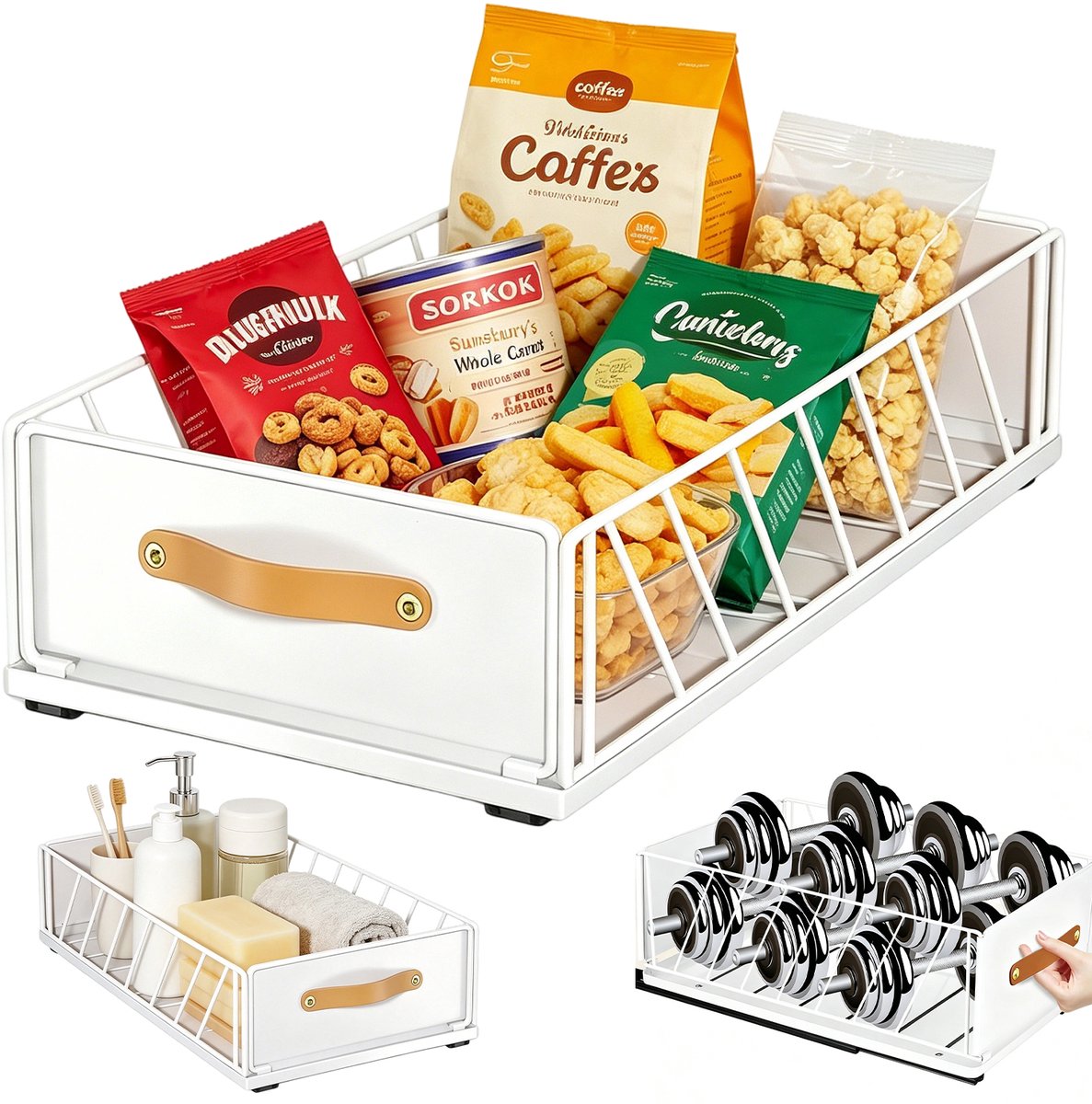 Keukenlade - Kast Organizer - Opberglades - 40x30x16 cm - Koolstofstaal - Kogellagers - Geen Boren - Schuiflades - Voor Keuken en Badkamer