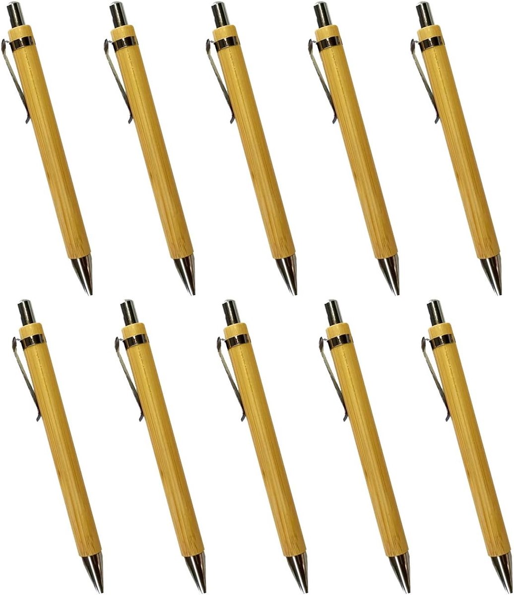 Set van 10 duurzame bamboe balpennen - Milieuvriendelijke schrijfinstrumenten voor dagelijks gebruik