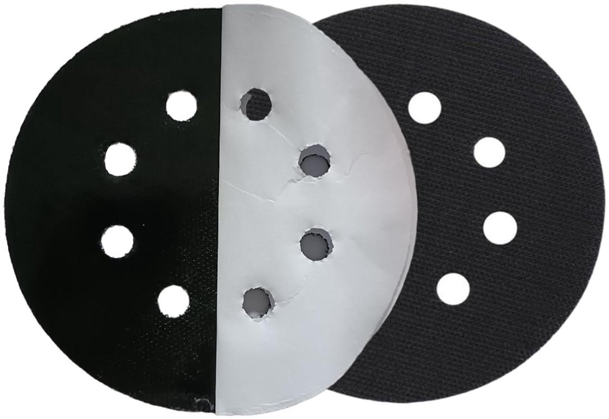 Schuurschijven Set - Polijstschijven Klittenband - Oppervlakken Bewerken - Sterke Hechting Dubbelzijdig - 125mm 8 Gaten - Zwart