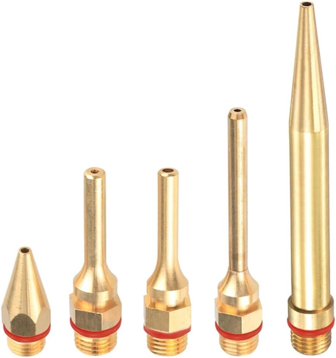 Interchangeable nozzles voor lijmpistool, set met O-ring, kleine boring, lange pijp, accessoires voor hot melt lijm, 5 stuks, 2.0 x (34/50/70/100mm) + 3 x 50 mm