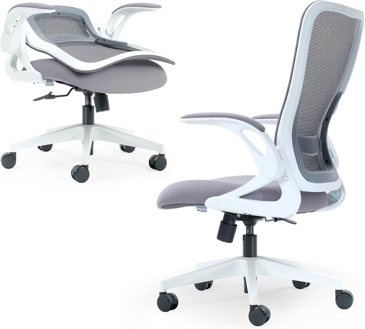 SnelShoppen - Tervo Model U Opvouwbare Bureaustoel Ergonomisch Ontwerp Mesh voor Gaming en Computergebruik Compact en Lichtgewicht voor Volwassenen en