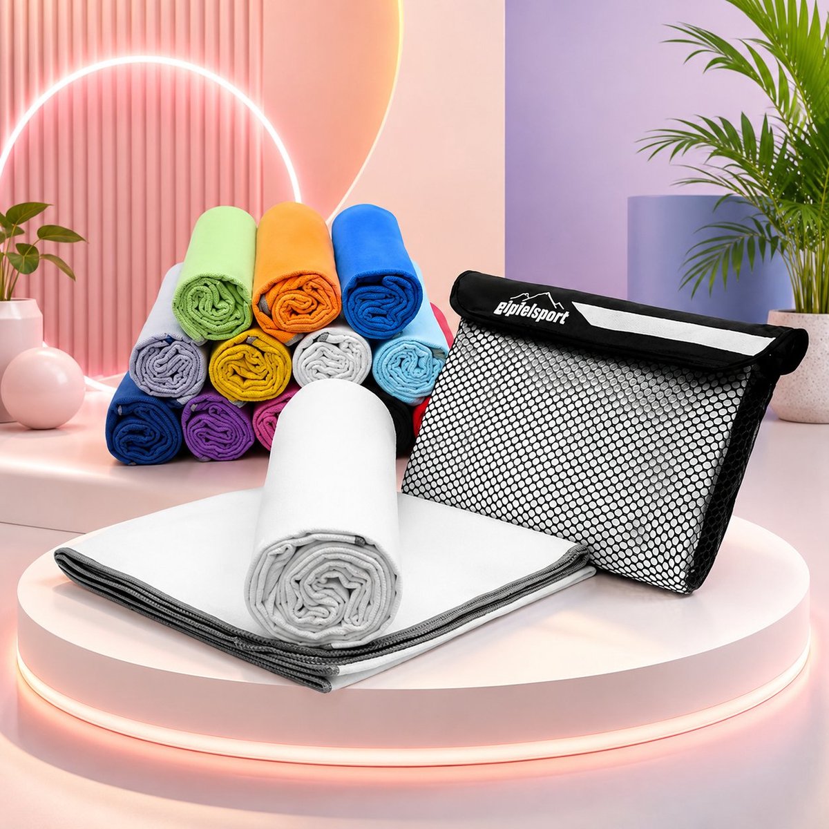 Nazik Living Microvezel Handdoek - S (50x30 cm) - Wit - Sneldrogend & Absorberend - Fitness- en Reishanddoek