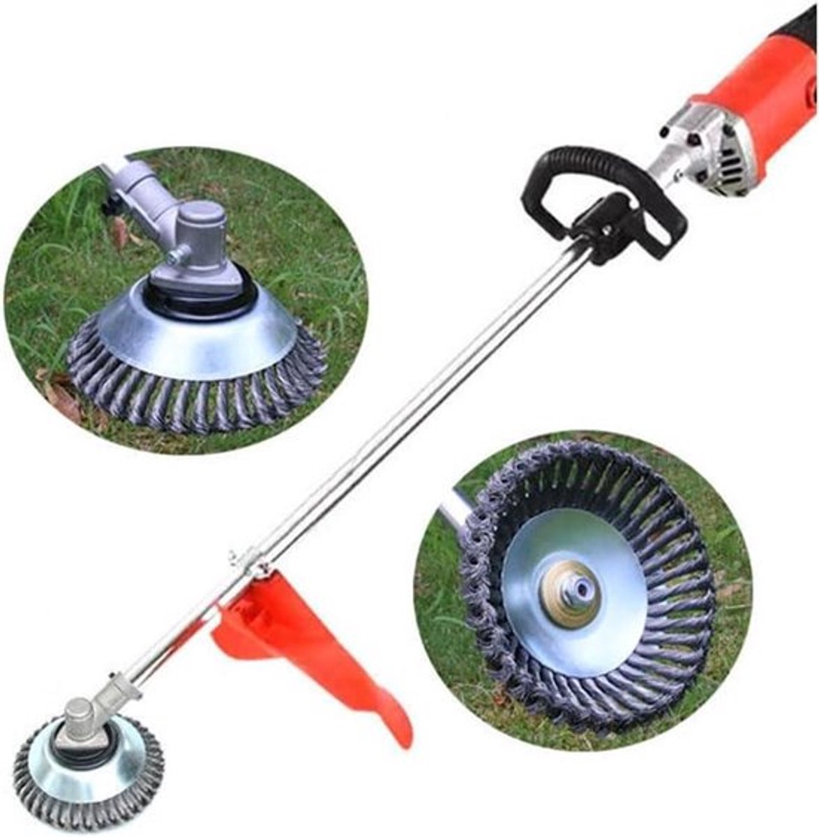 Wiedkop voor strimmer, stalen borstelkop voor gazononderhoud, geschikt voor overwoekerde gebieden - Set van 4 accessoires