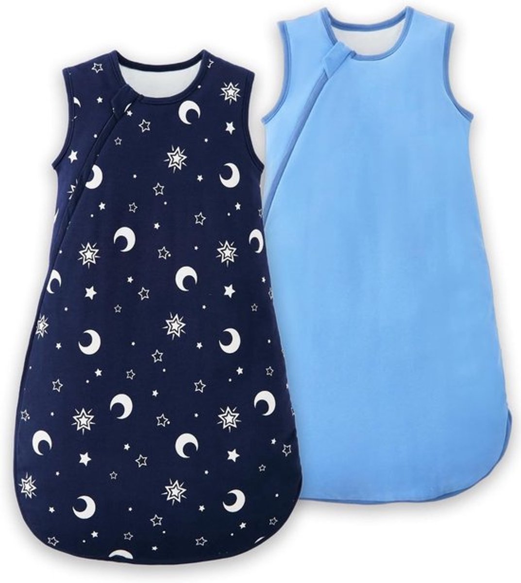 Baby Slaapzak 1 1.5 TOG Katoenen Slaapzak 2-Pack, Unisex Draagbare Dekens voor Pasgeborenen en Baby's van 0-24 Maanden
