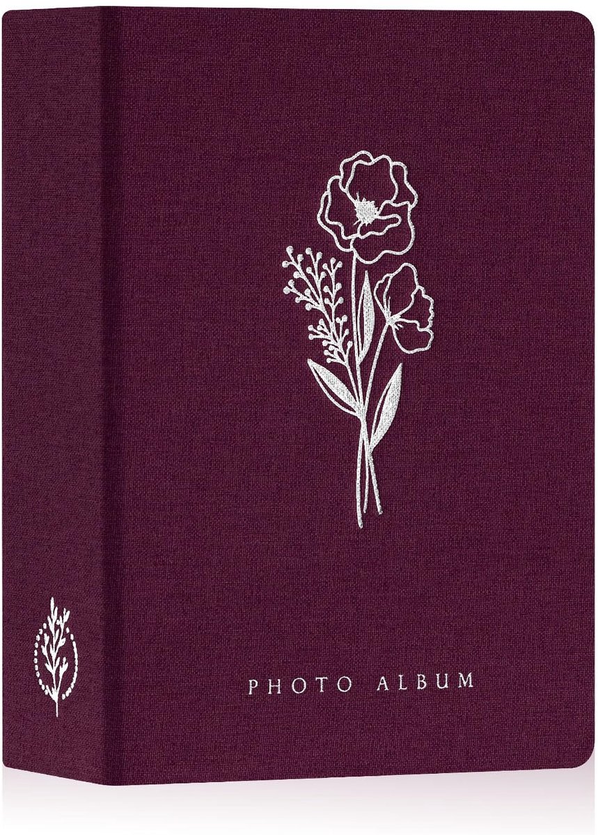 SnelShoppen - Fotoalbum 7x5 inch, 200 foto's, zuurvrij en linnen omslag, paars fotoboek voor speciale gelegenheden, 13 x 18 cm, perfect voor herinneri