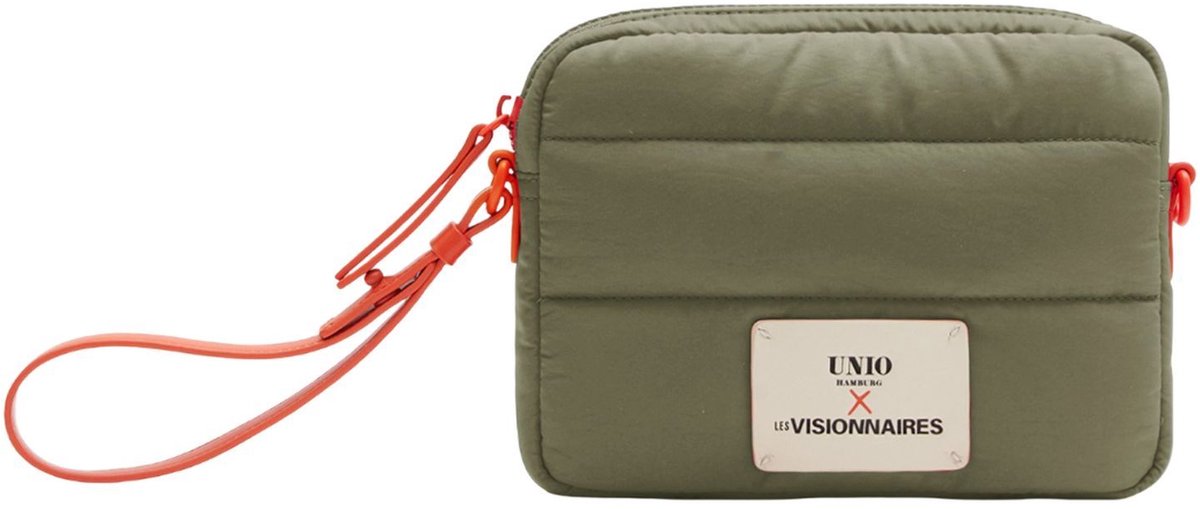 Unio Hamburg x Les Visionnaires schoudertas Puffy Unio Paris Deep Forest olijfgroen