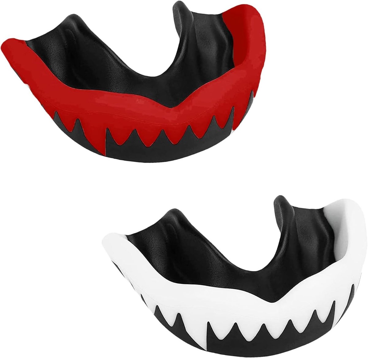 Mouthguard opbergdozen voor volwassenen en kinderen, tandbescherming met draagbare hygiënebox voor MMA, vechtsport en boksen, zwart en rood/zwart en wit