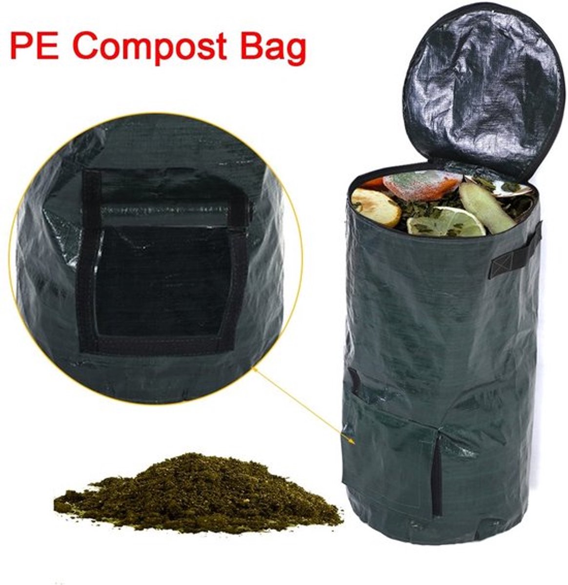 Compostzak voor Keuken- en Tuinafval - Duurzaam en Herbruikbaar - 35x60 cm - Milieuvriendelijk - Perfect voor Afvalscheiding - Ideaa
