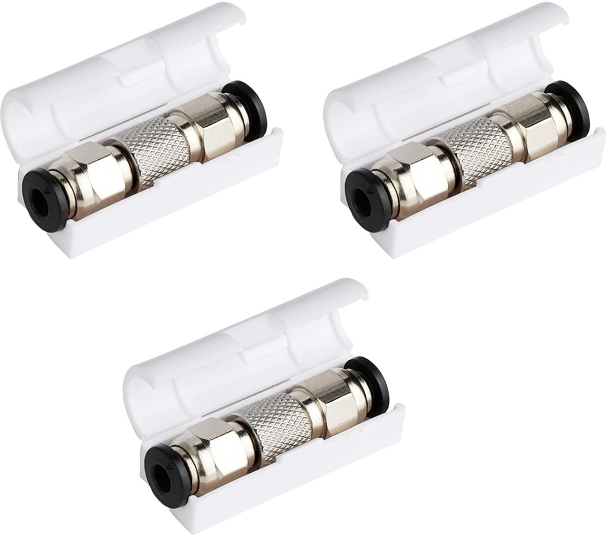 3 Pack PTFE Buiskoppeling, Stalen Bowden Coupler Geschikt voor 3D Printers, Warmtebestendig en Duurzaam, Filament Koppeling voor X1C P1P P1S, Essentiële 3D Printer Accessoires