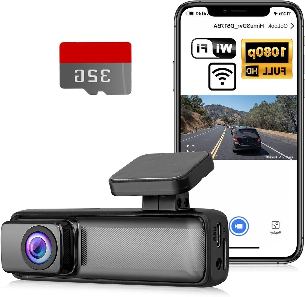 Auto Camera - Rijrecorder - Veilige Rit - 1080P Nachtzicht - 160 Graden - Zwart