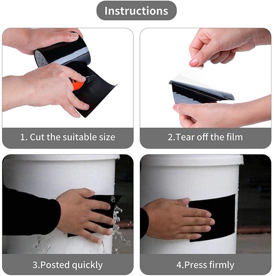 Reparatie Tape - Waterdichte Tape - Lekken Dichten - Onderwater Aanbrengbaar - 152 cm x 10 cm - Helder — afbeelding 3