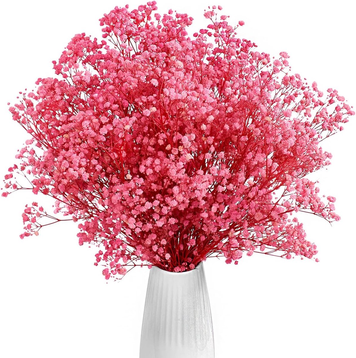 SnelShoppen - Gedroogd Gipskruid Roze 43cm - Natuurlijke Gypsophila Bloemen voor Bruiloft, Feest, Kransen, Woondecoratie en Tafelstukken