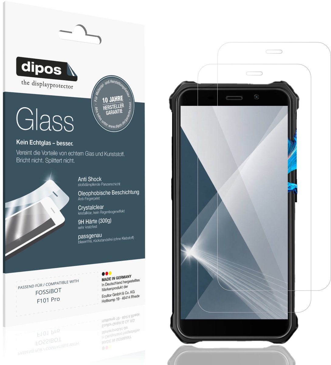 dipos – 2x Pantserfolie geschikt voor FOSSiBOT F101 Pro | 9H Screenprotector