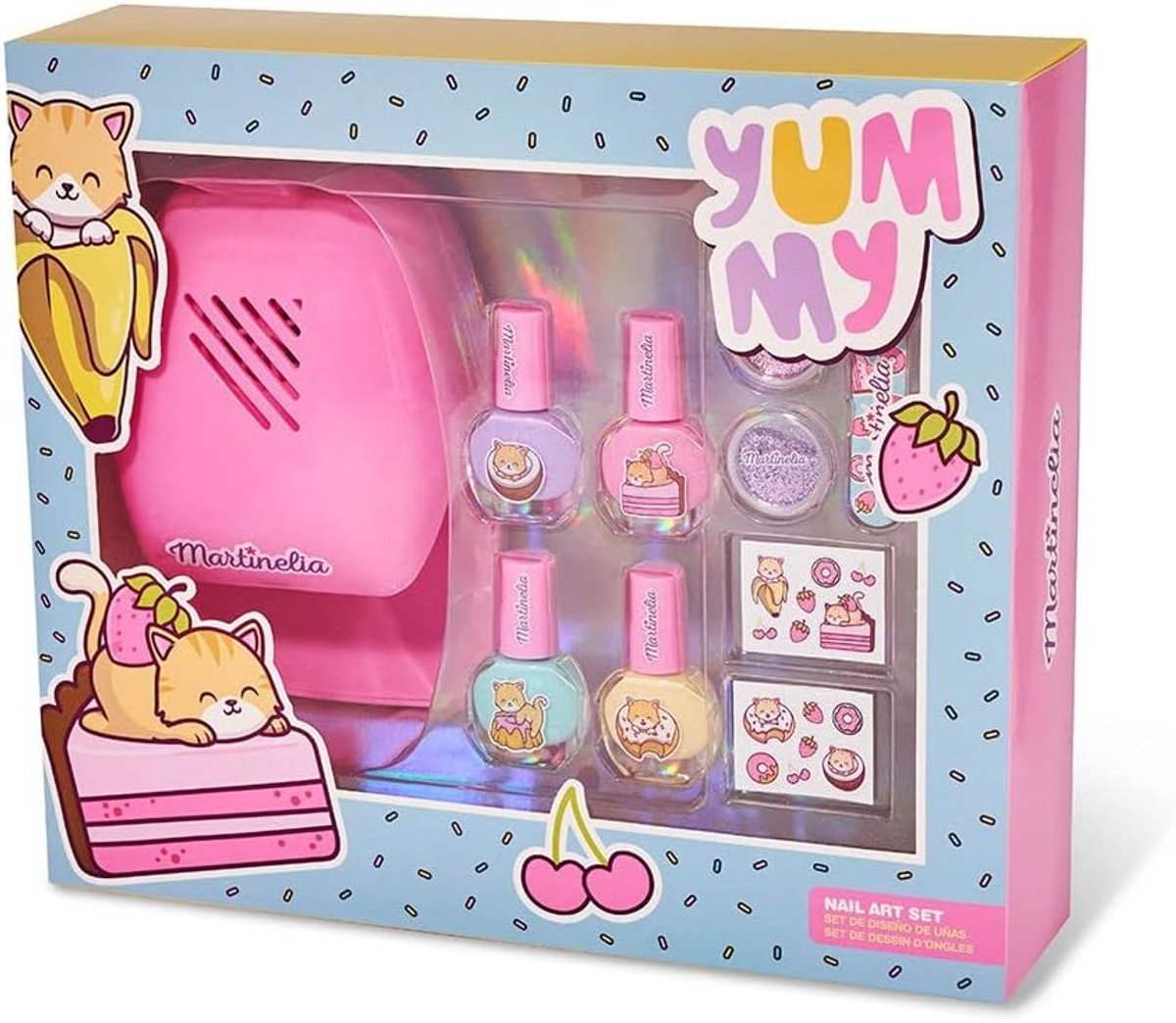 SnelShoppen - YUMMY Nagelkunst Set 10 Stuks - Creatieve Nail Art Kit met Kleurrijke Stickers, Glitter en Nail Art Tool voor Feestelijke Gelegenheden e