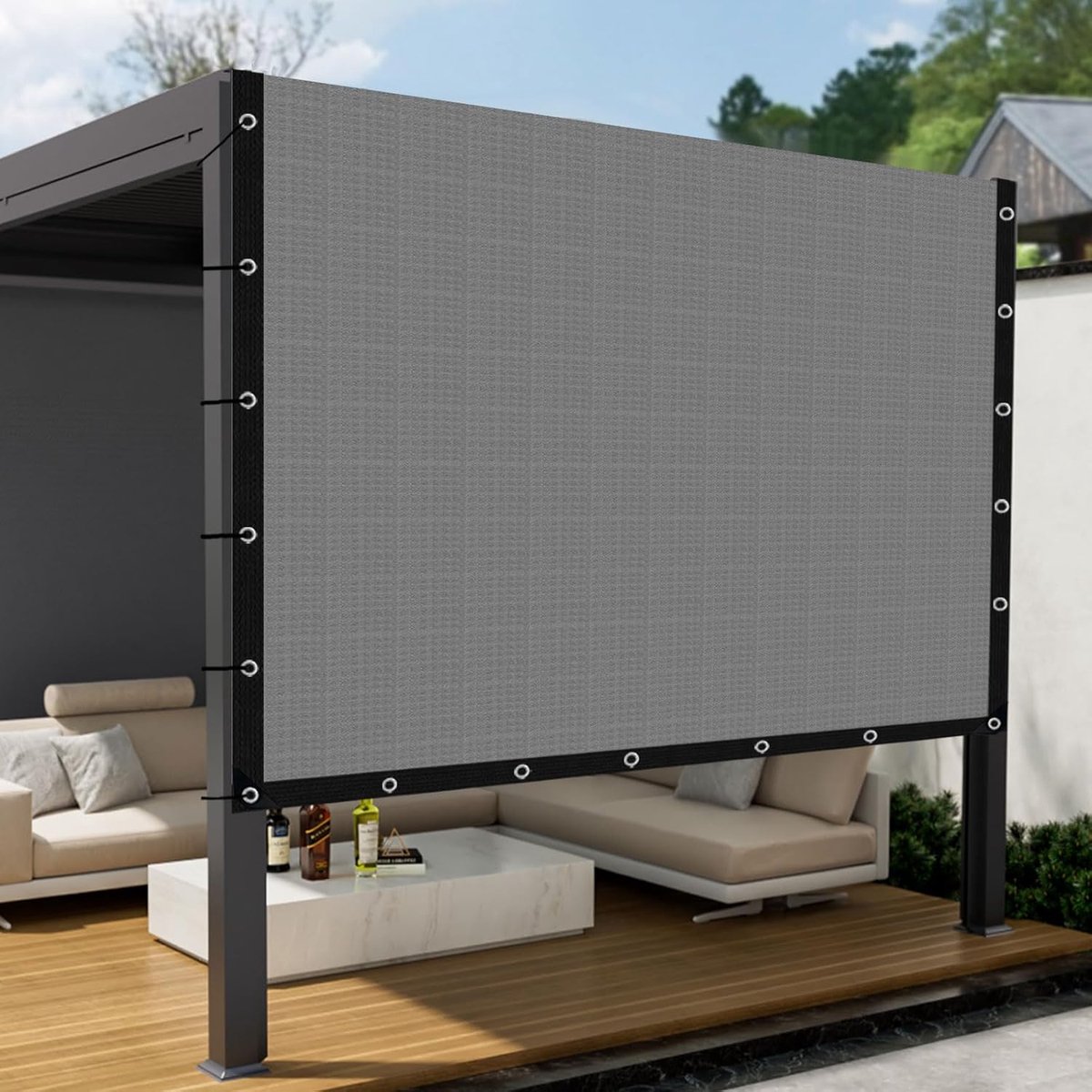 Thijox - Zonwering 85% Schaduwpercentage, UV-bestendig Zonnezeil met Rand, Eenvoudig Op te Hangen Schaduwnet voor Auto, Tuin, Broeikas en Camping