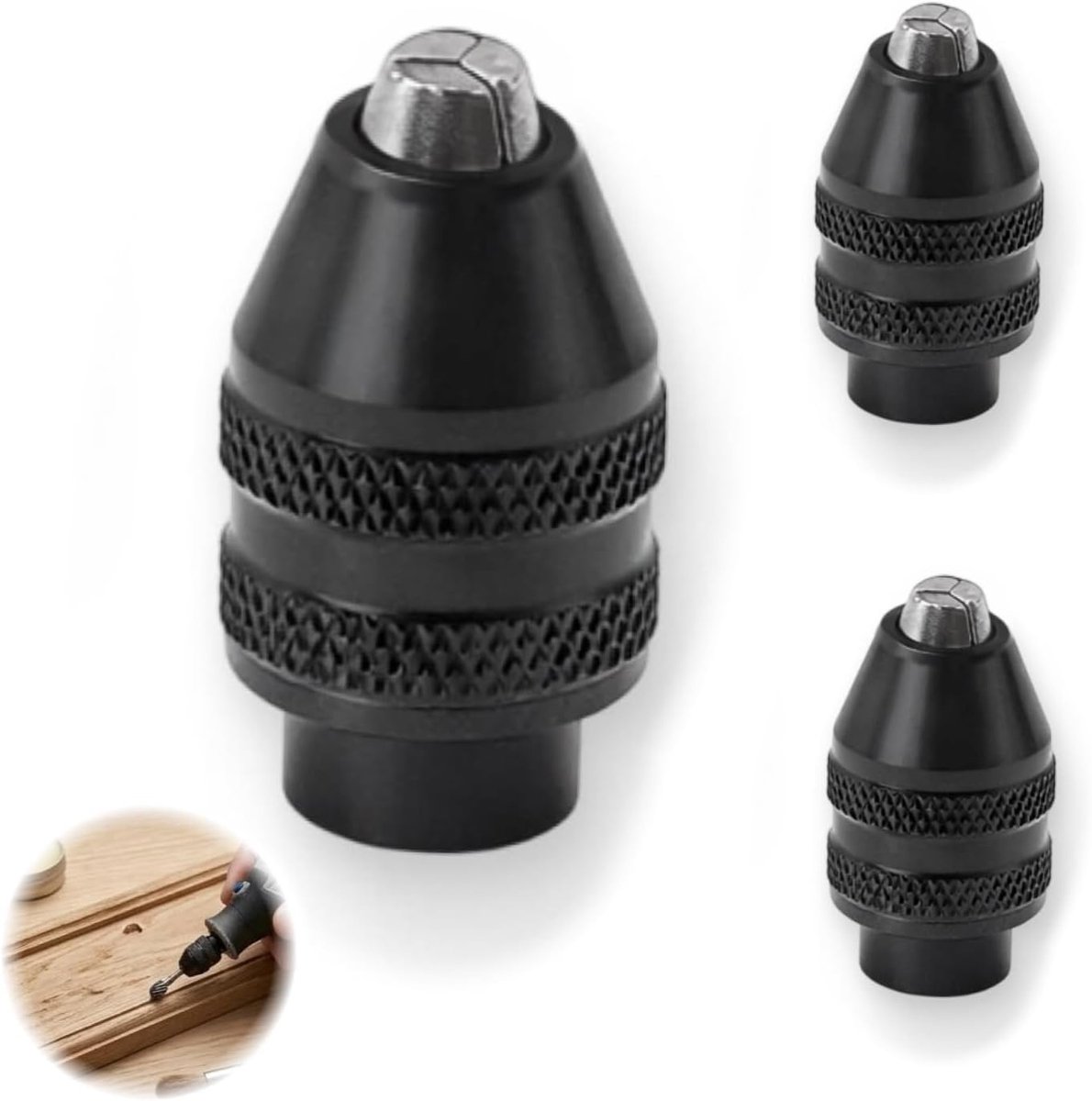 3 stuks universele snelspanboorhouder voor draaigereedschap 0,5-3,2 mm, precisieboorhouder, snelle vervanging en veelzijdige accessoires