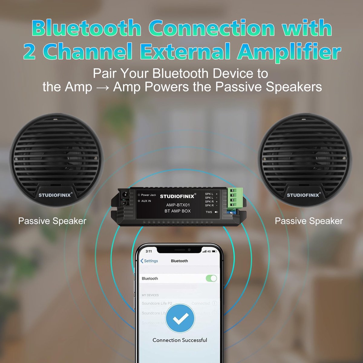 SnelShoppen - 3-inch Bluetooth Waterdichte Coaxiaal Bootsprekersysteem - Weerbestendig Luidsprekersysteem voor Auto, Bestelwagen, Tractor, Caravan, Ca