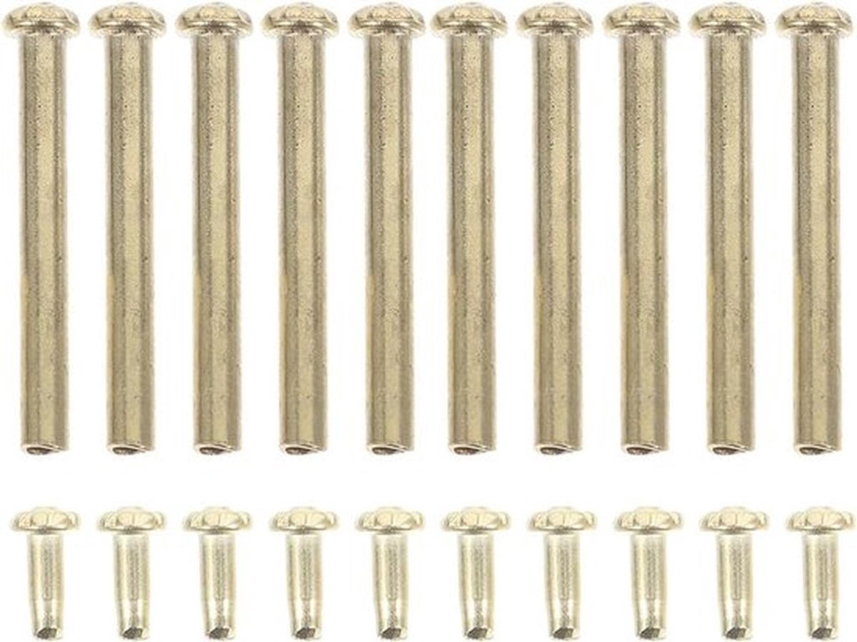 Waaierset voor stoffen ventilator - set van 10 stuks, inclusief klinknagels en moeren - opvouwbare papieren waaier met as.