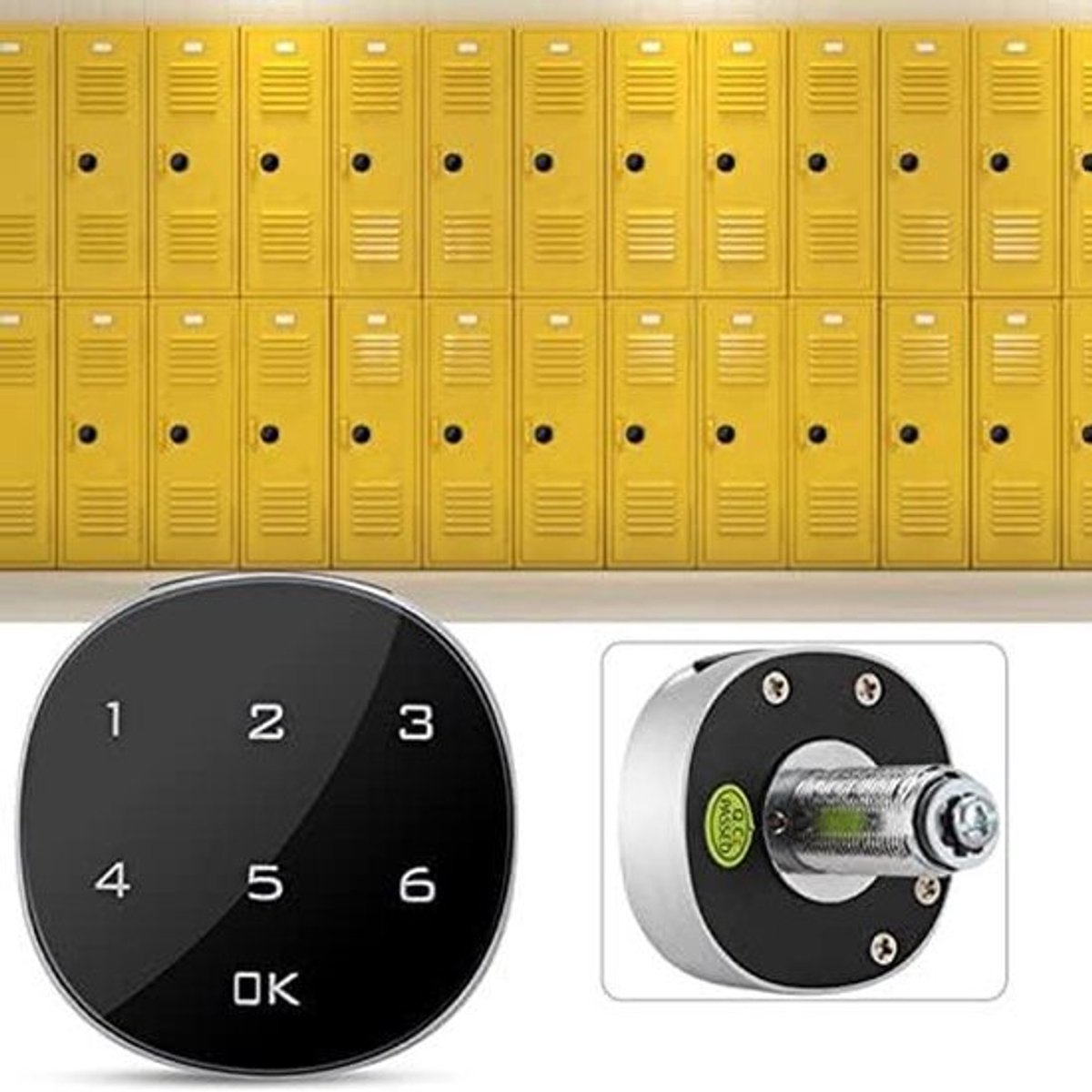 Codecombinatiekast met Touchscreen en Elektronisch Wachtwoord Slot, 5,6 x 5,6 cm, Installatiegat 19 x 15,8 mm, Kastbeveiliging, Veilig Opslag Bewaren
