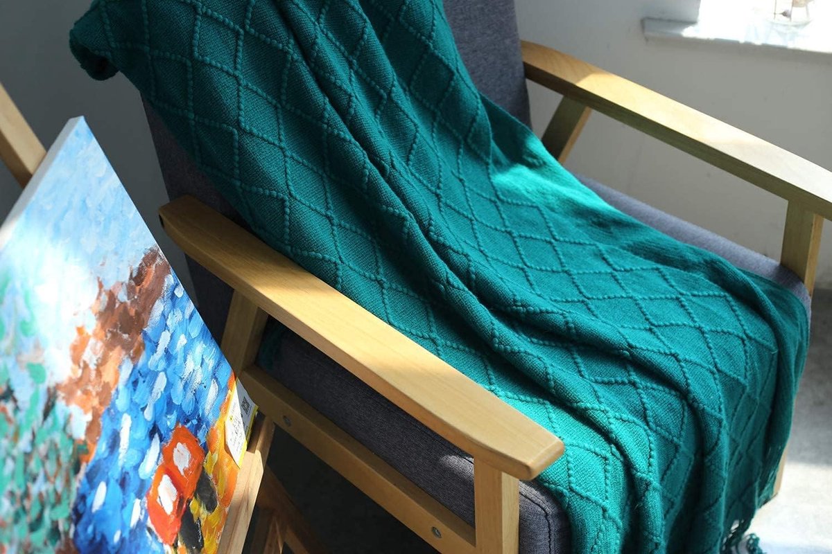 Cuddly blanket - zachte gebreide wol - franjes - ideale slaapdeken - SnelShoppen