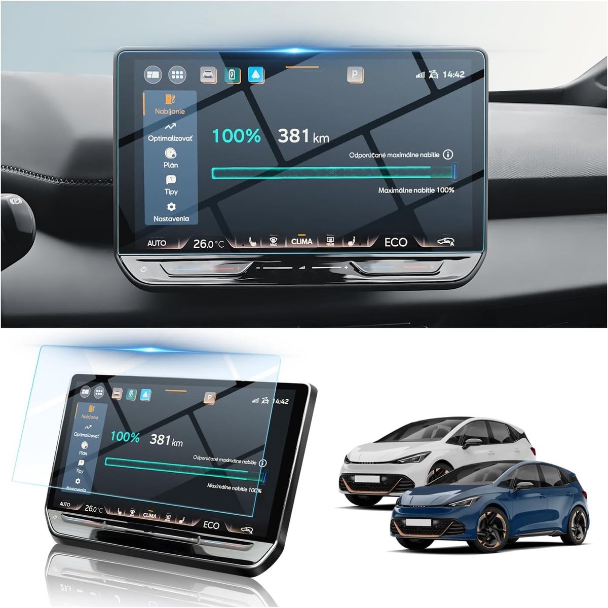 Screen Protector voor C-upra Born 2025 2026, 12.9 Inch, Gehard Glas 9H voor Navigatiescherm, Bescherming en Accessoires voor Optimale Weergave