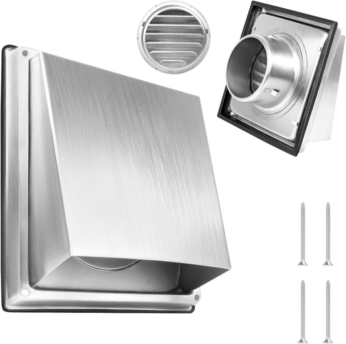 Roestvrijstalen ventilatierooster voor ventilatie van haarden en kachels - 150 mm, duurzaam en weerbestendig