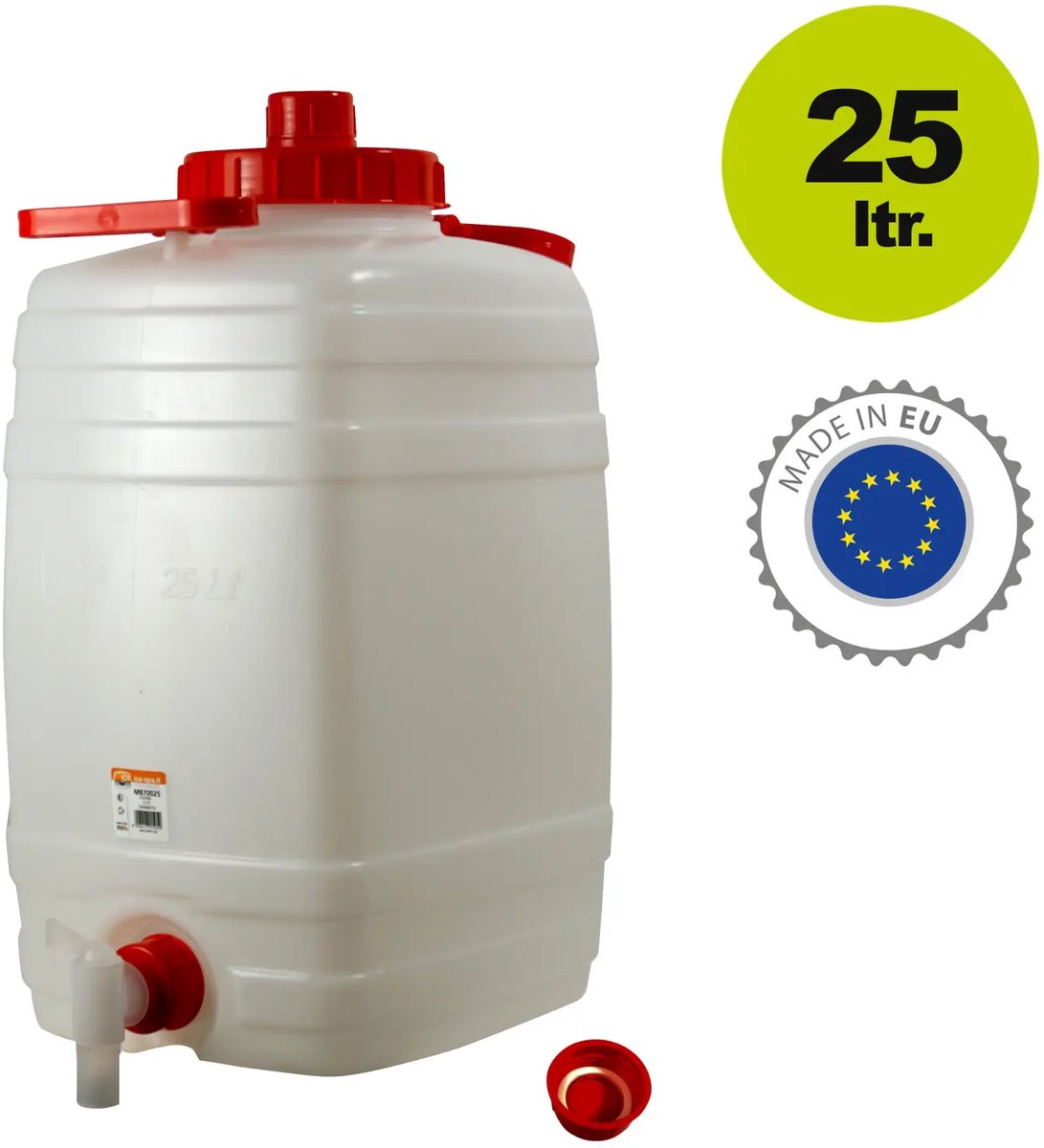 Kunststof drankvat / drinkvat rechthoekig 25l (Gistingsvat)