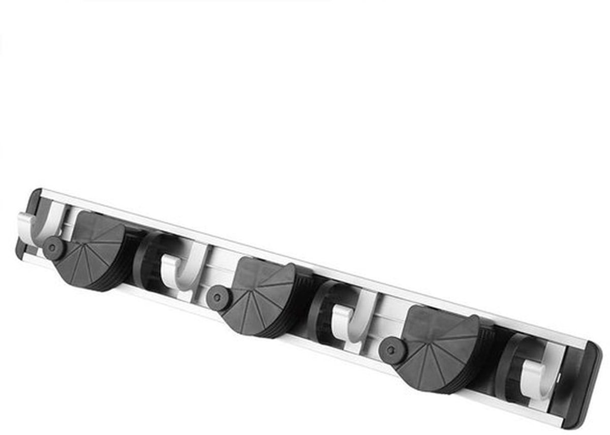 Bezemhouder Wandmontage - Dweilen/Bezem Gereedschap Rack - 4 Stuks - Hoogwaardige Aluminium Haken - Compacte Opbergruimte - Max. Diameter 33 mm - Gereedschapshouder