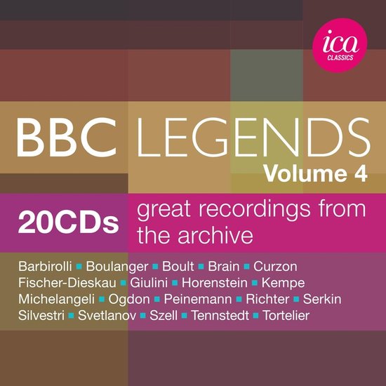 BBC LEGENDS Volume 4, 20CDs, great recordings from the archive. Met o.a. Barbirolli, Boulanger, Boult, Brain, Curzon.