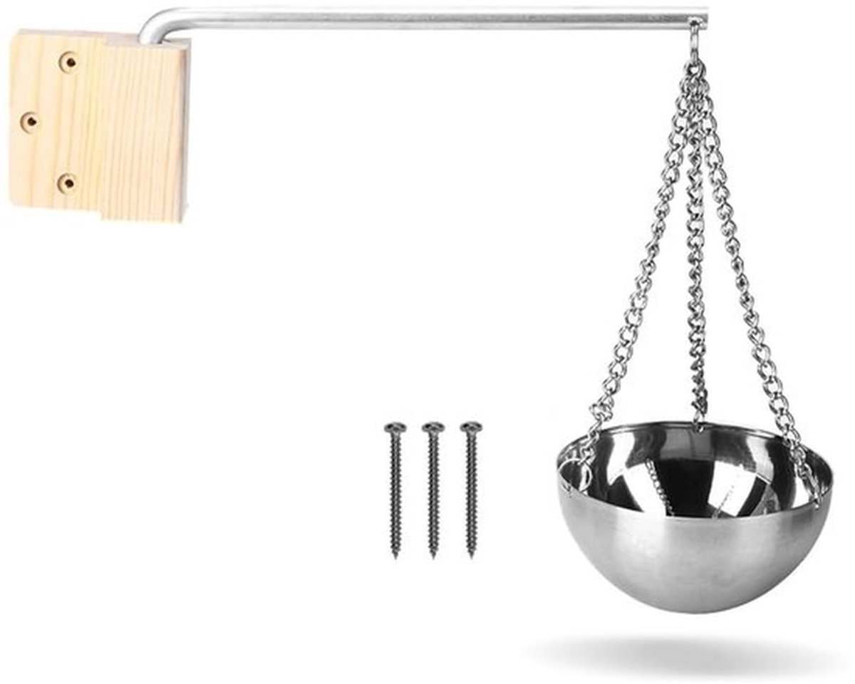 Aroma Kom Roestvrij Staal - Geurverspreider - Etherische Oliehouder - Sauna Accessoires - Zwenkarm - Betrouwbaar Materiaal