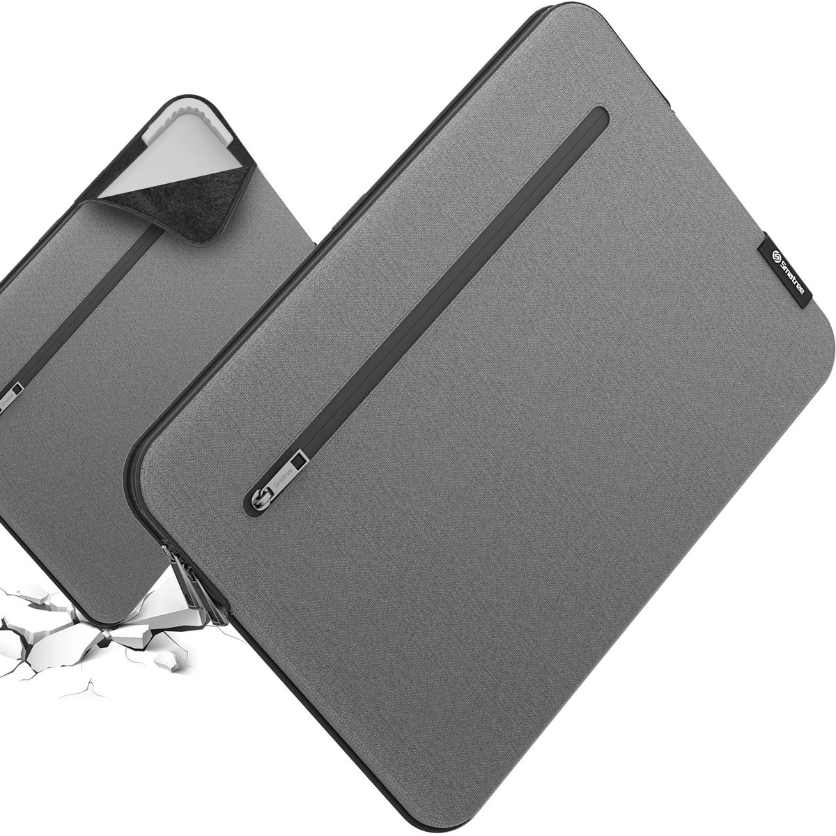 Solidchoice - Laptop Sleeve voor 15.6 Inch ASUS Chromebook met Supercorner Ontwerp Lichtgrijs