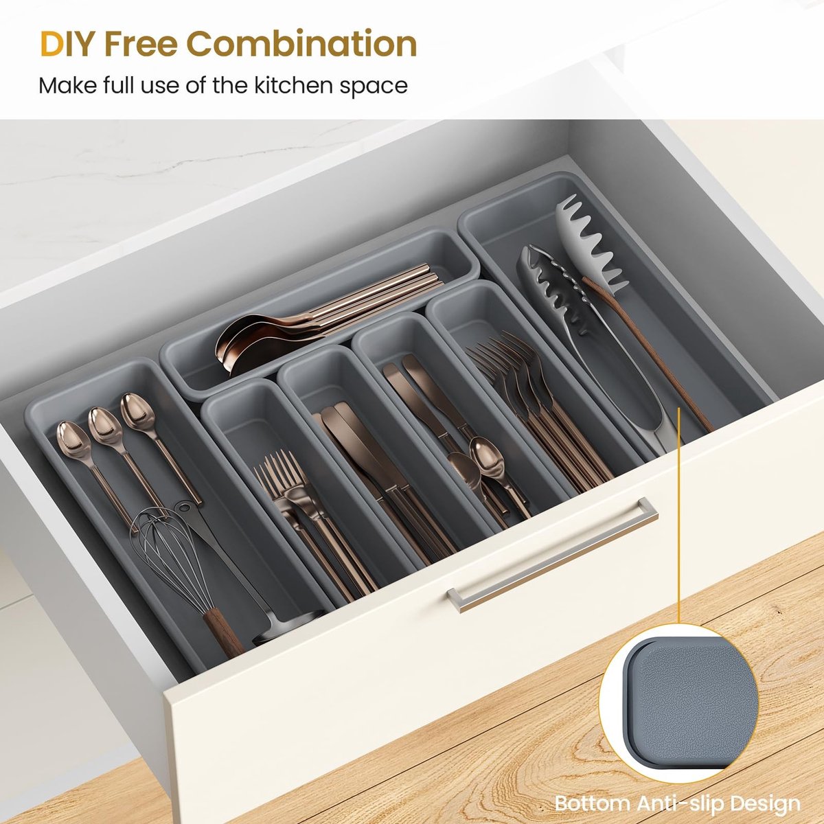 Solidchoice - 7-delig Silicone Bestek Organizer