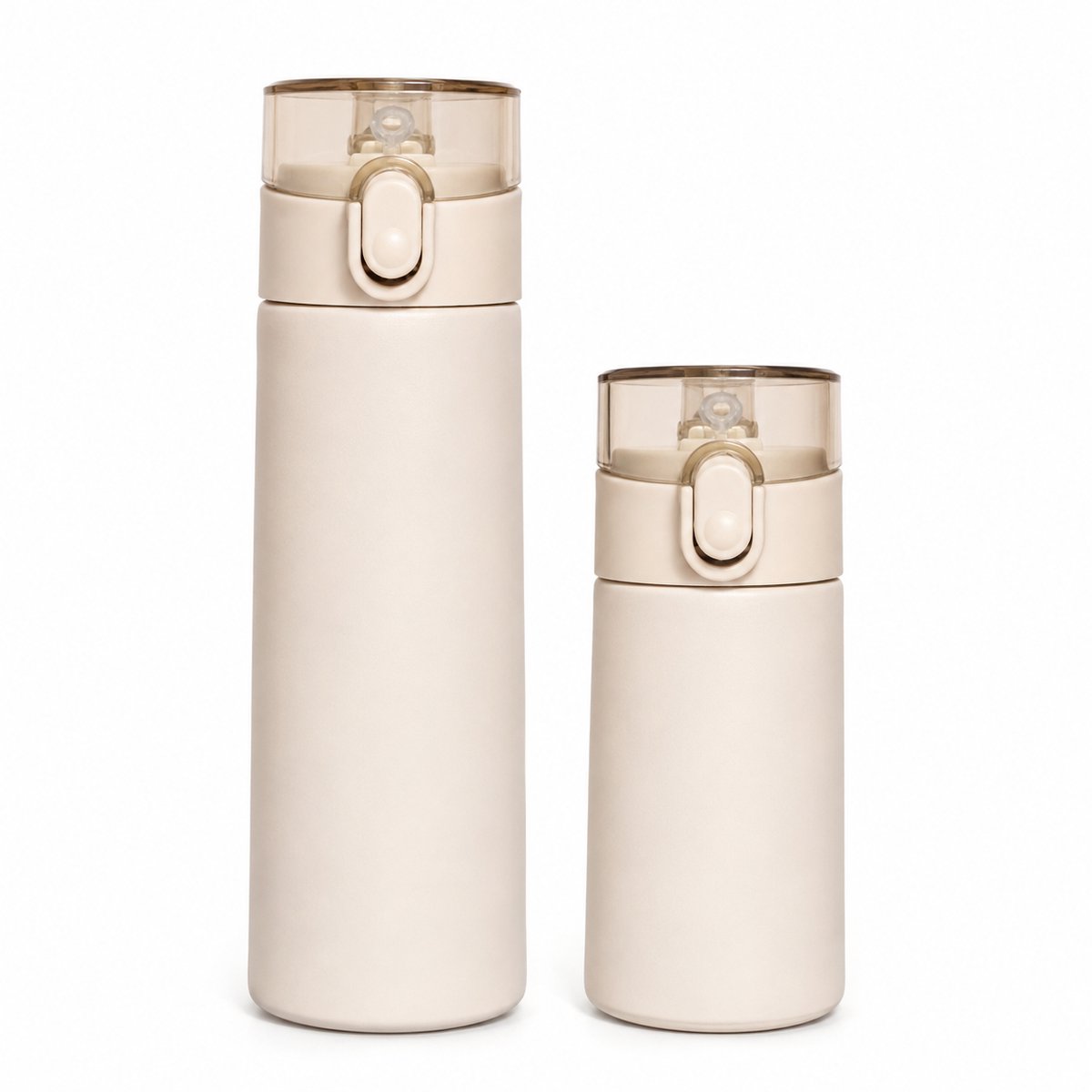 VHV - Stalen Waterfles -Klikdeksel Thermosbeker - 150 ml+250 ml Drinkbekers - 304 Drinkfles - Met Draaglus - Voor Familie,School, Werk,Onderweg