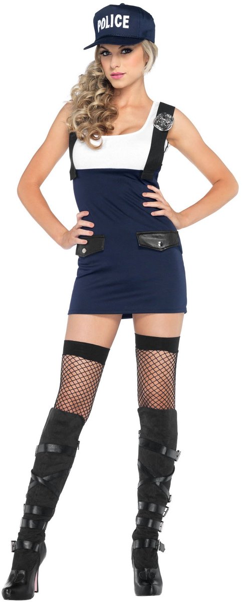 Arresting Officer Volwassenen Vrouwen Blauw Politie en Boeven Maat M