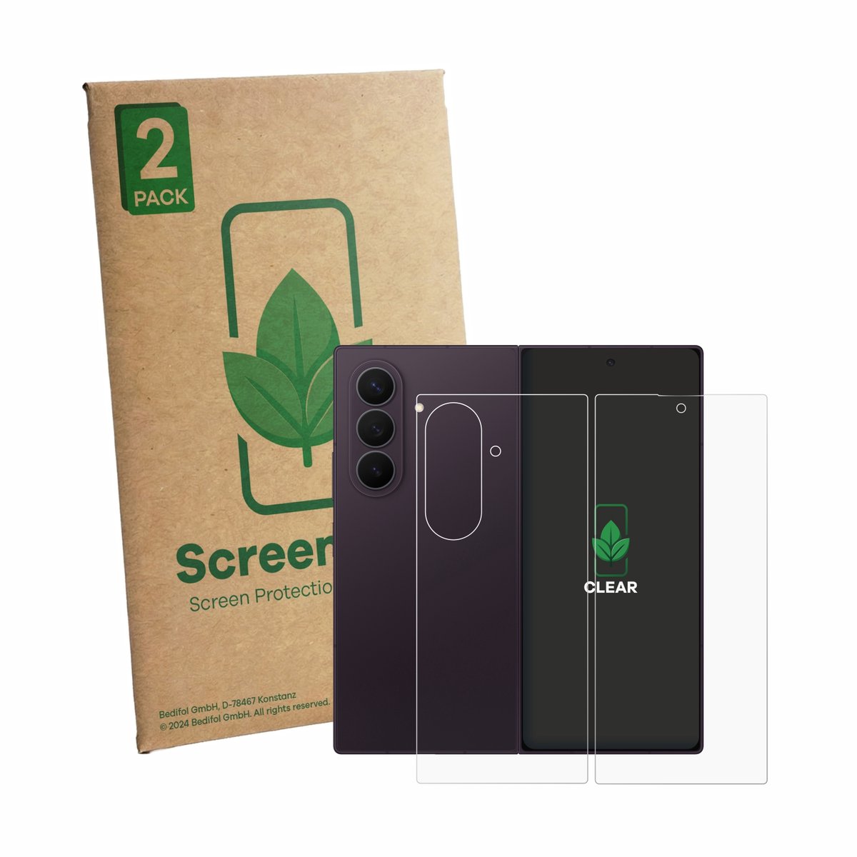 2 Stuks Screenprotector voor Samsung Galaxy Z Fold 8 Ultra (Voor+Achter) - Hoogwaardige Beschermfolie transparant
