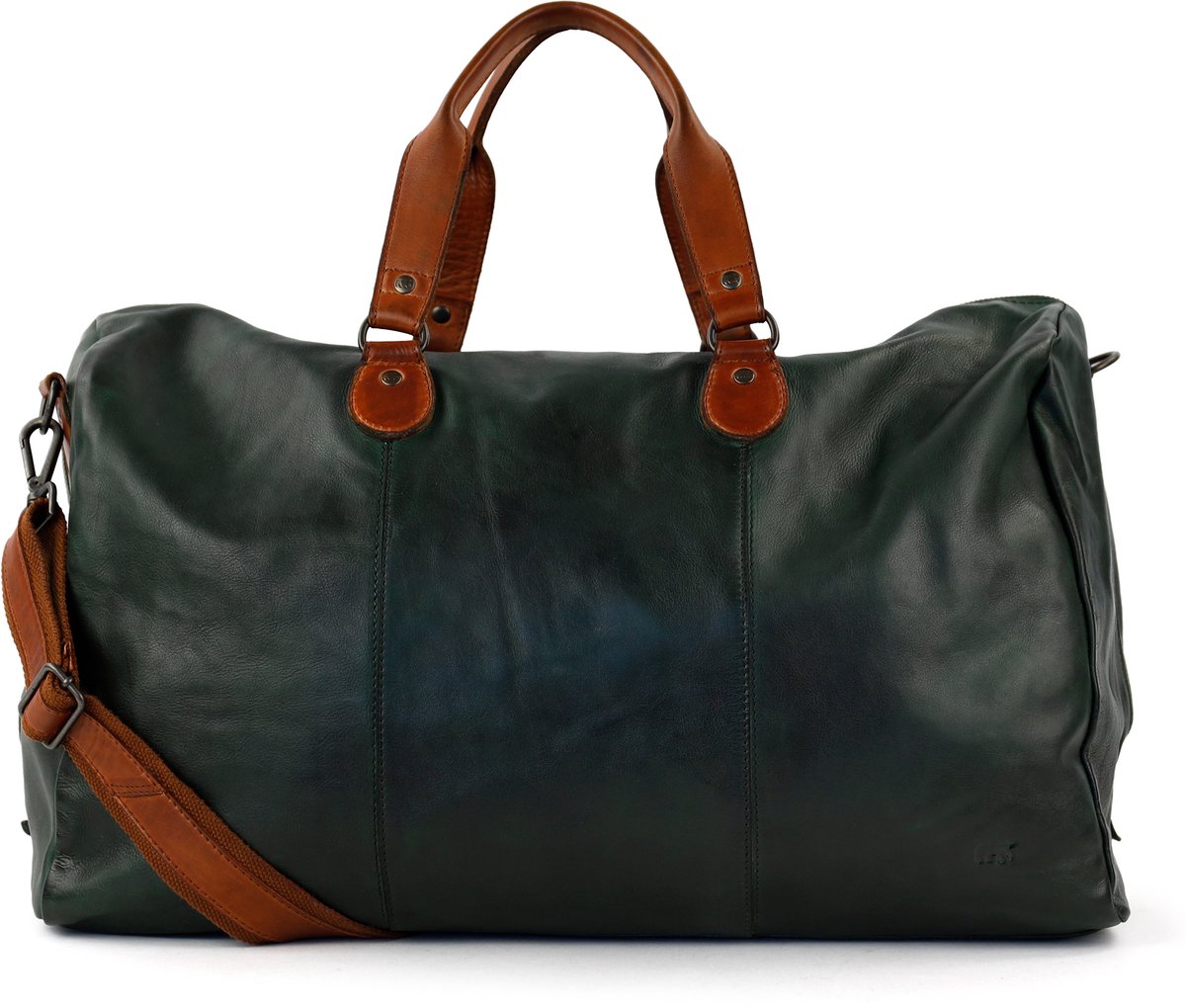 Bear Design Lucien Weekendtas / Reistas - Groen / Cognac
