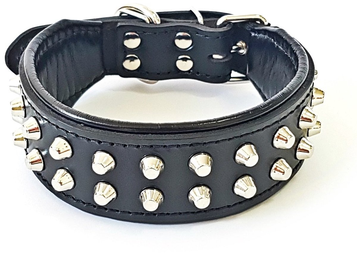 Solidchoice - Handgemaakte Lederen Hondenhalsband, Rocky, XXL