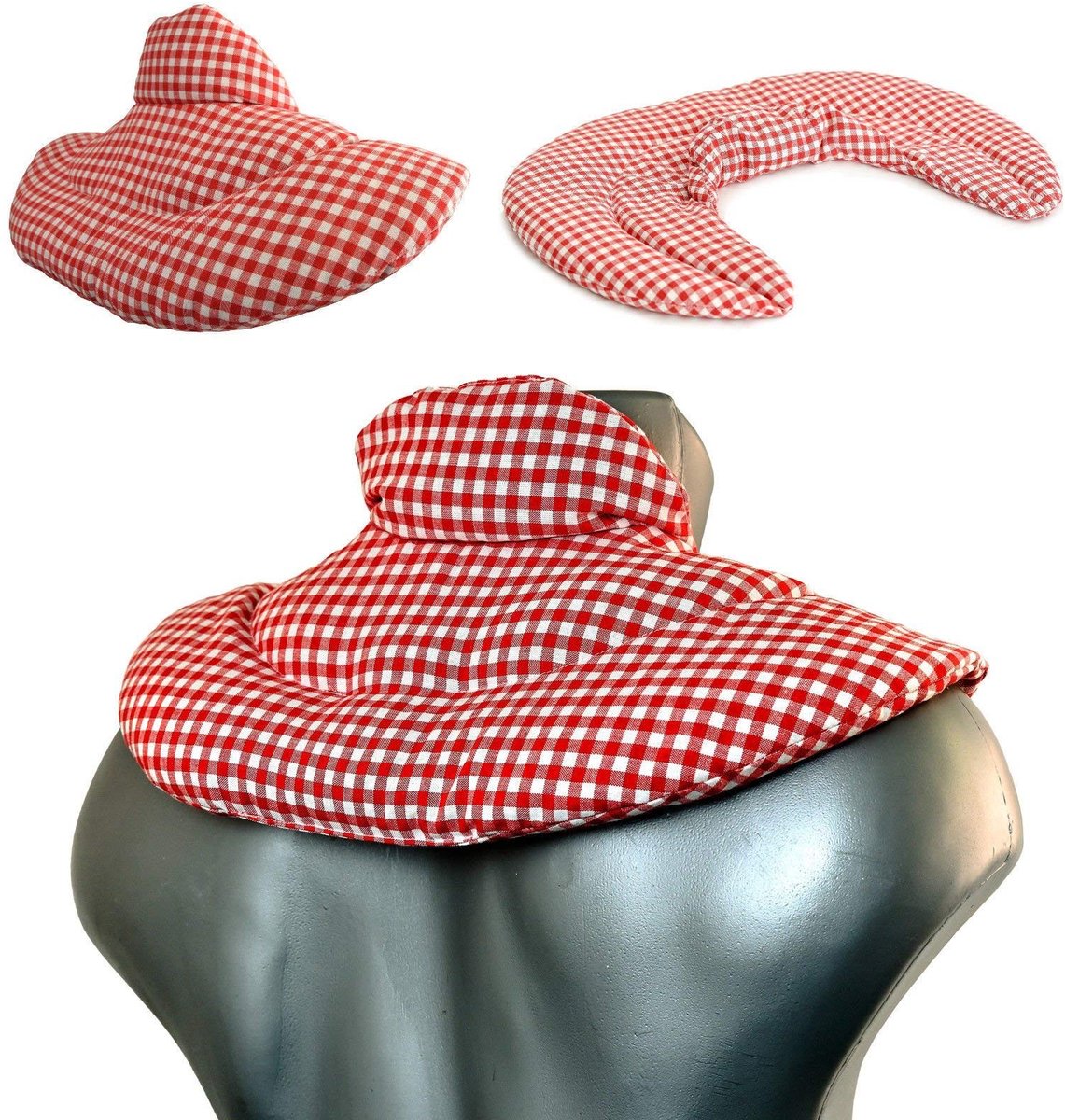 Solidchoice - Kersenpit Kussen met Staande Kraag voor Warmte- en Koud Gebruik