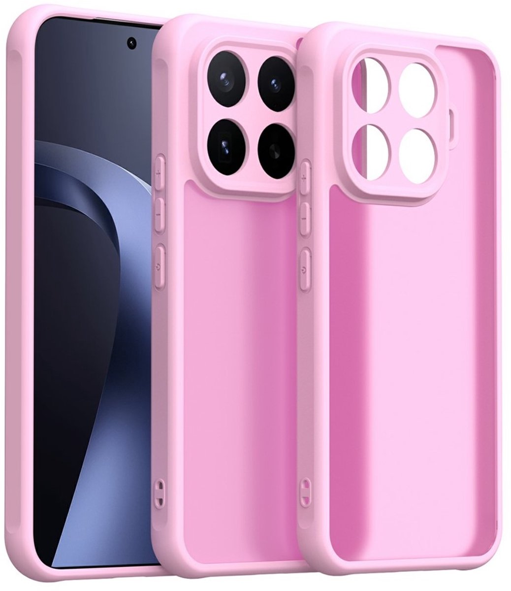 Coverup Hoesje - Geschikt voor Xiaomi 17T Pro Hoesje - Coverup Mat Transparante Back Cover met Camera Cover - Roze