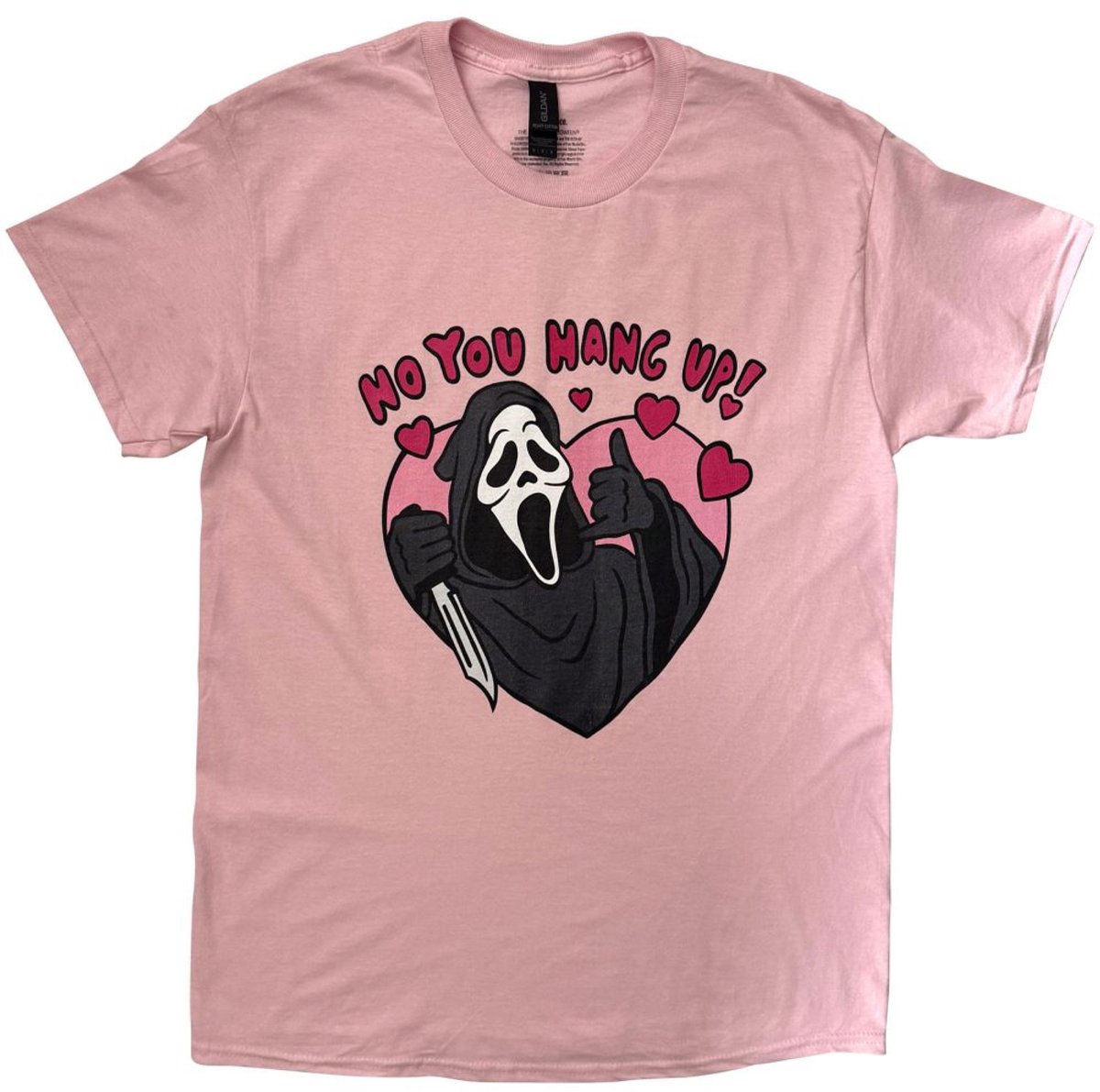 Scream Ghostface - No You Hang Up Heren Tshirt - S - Roze